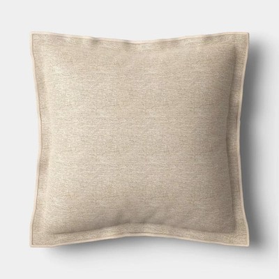 20''x20'' Heathered Solid Double Flange Pillow Tan - Threshold