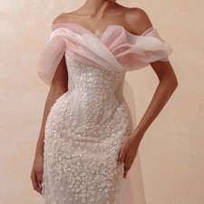 Champagne Sequin V-Neck Evening Dress Mermaid Gold Beaded Formal Prom Gown