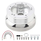 Silver 5 & 6 Hole Billet Steering Wheel Hub Adapter Universal
