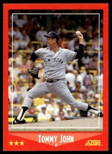1988 Score Tommy John New York Yankees #240
