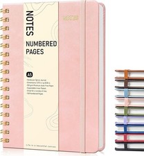 Lined Spiral Journal Notebook For Women A5 Hardcover Notebooks For Blush Pink