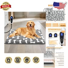 Heated Pet Bed XL 47x30" - Safe Auto Heat, MET/ Certified, Chew-Resistant