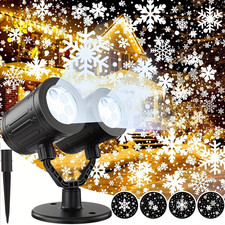 New Christmas Snowflake Projector Moving Snowfall Laser Outdoor Light Landscape