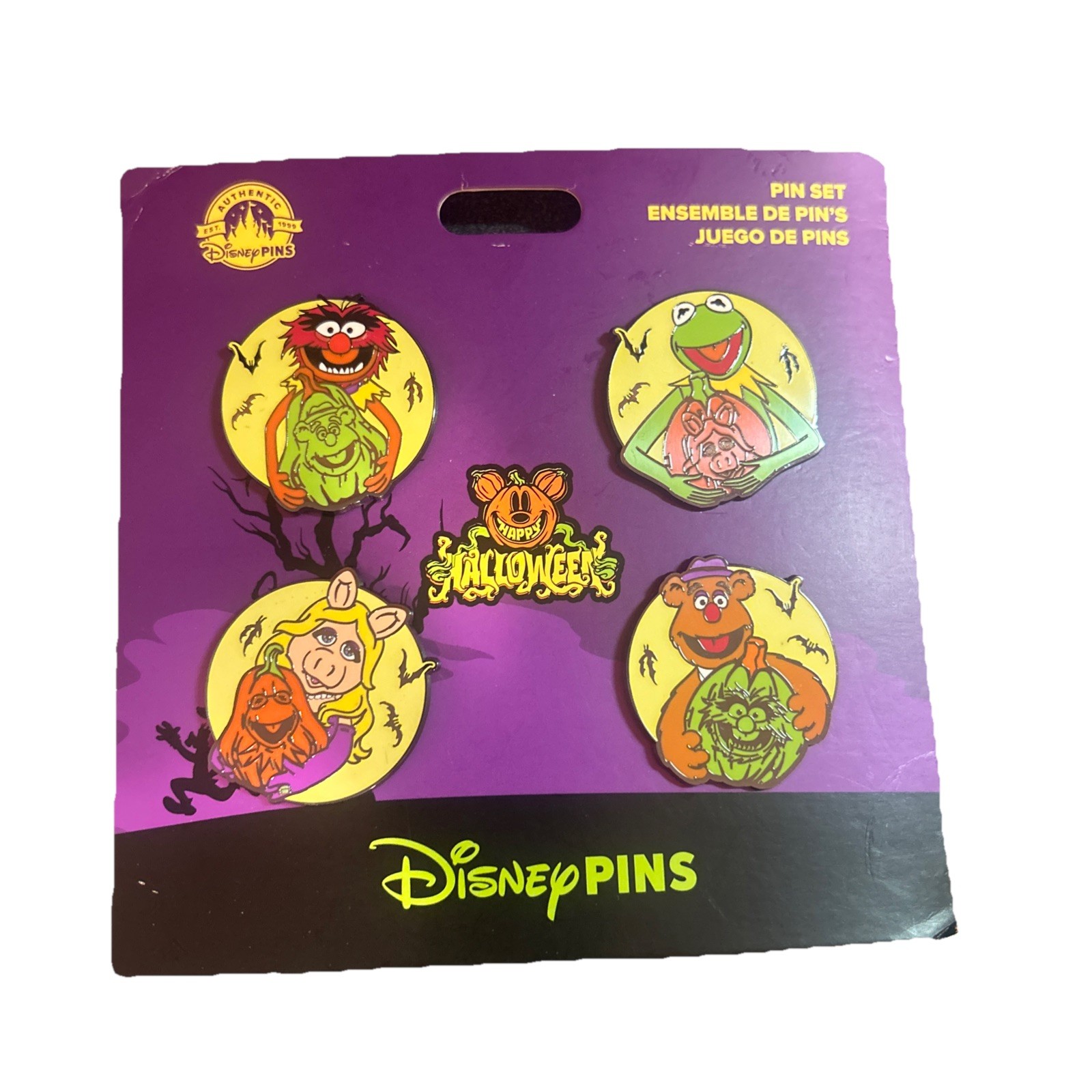 NEW Disney Pin Set The Muppets Happy Halloween Kermit Miss Piggy Fozzie Animal