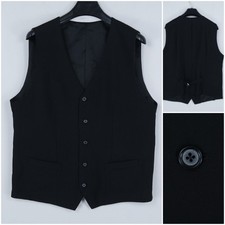 Mens Waistcoat Large Size US 42 Black Formal Dress Vest
