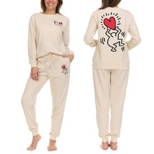 Keith Haring Women's S Lounge Set Tan e0705