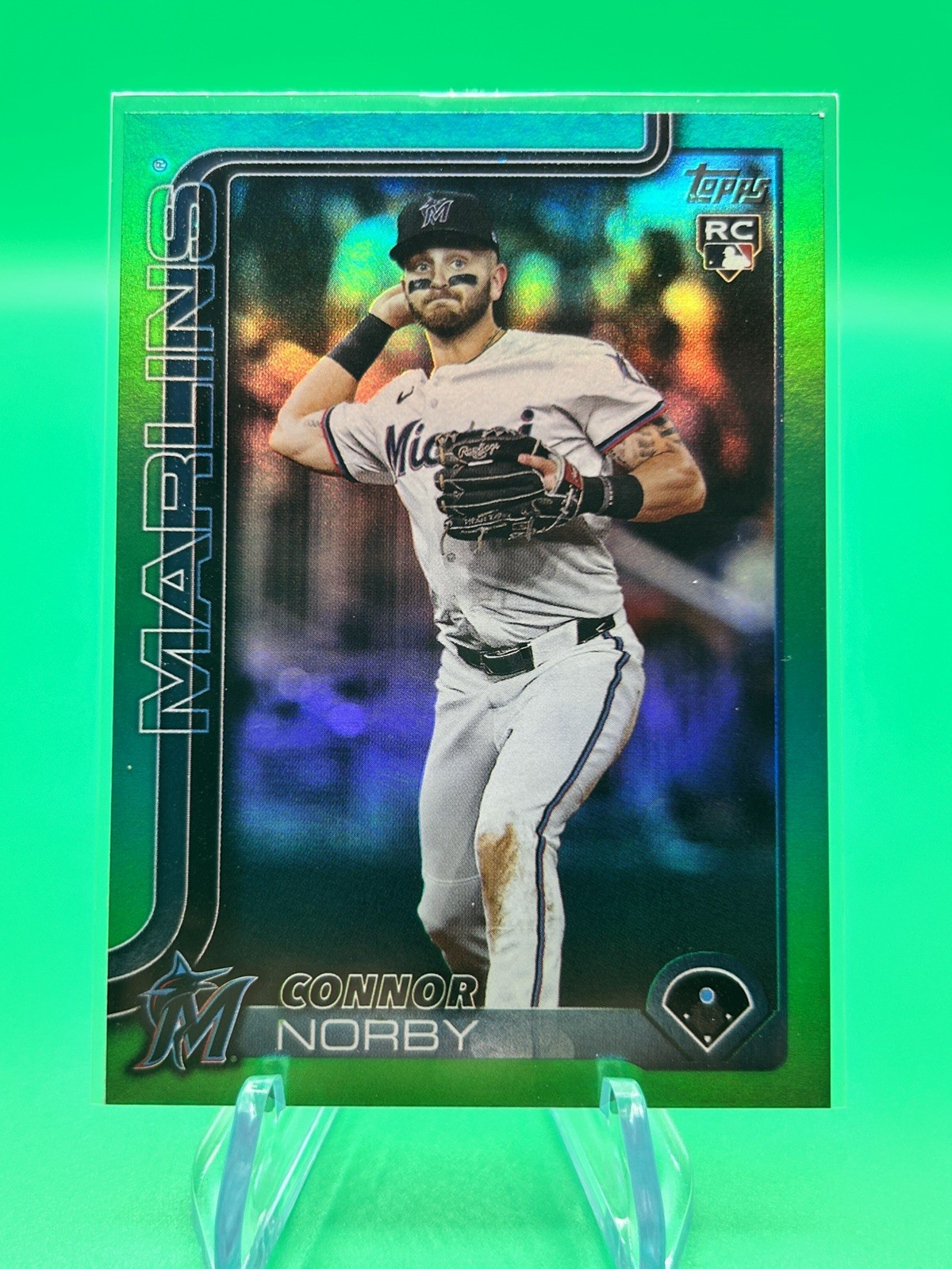 2025 Topps Chrome Connor Norby RC #199 Teal Refractor Rookie /299 Marlins