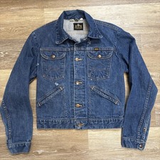 Vintage Maverick Blue Bell Denim Jean Trucker Jacket Size 38 Distressed USA