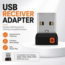 USB Unifying Receiver Adapter for Logitech Mouse Keyboard Wireless Dongle 1PC.