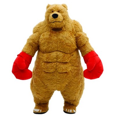 Boxing Bear Inflatable Costume Plush Mascot Halloween Cosplay Party Event Outfit