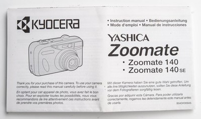Bedienungsanleitung Yashica Kyocera Zoomate 140SE Instruction