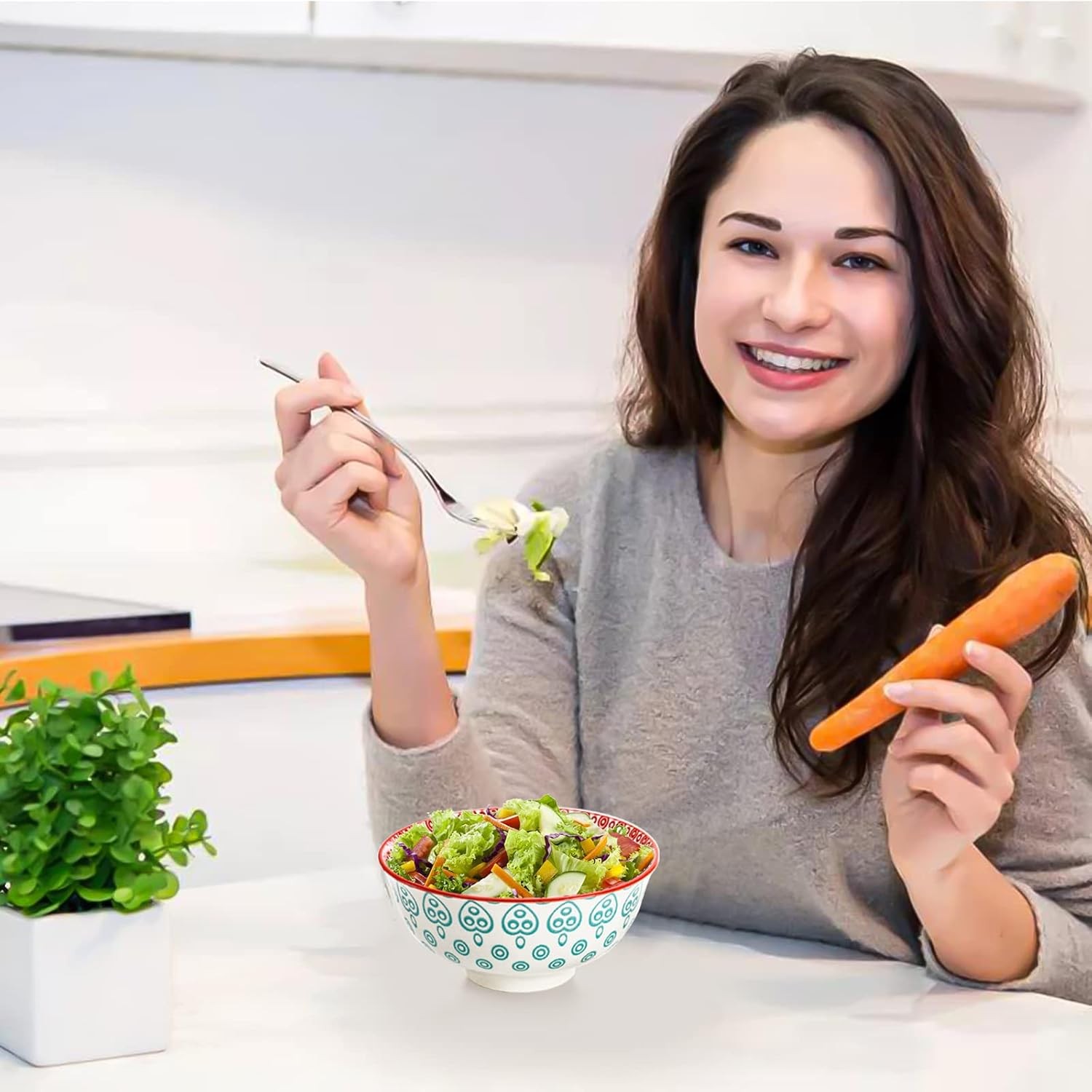 Cedilis 12 Pack Small Ceramic Bowls, Colorful Porcelain Ice [MULTIPLE_COLORS] 