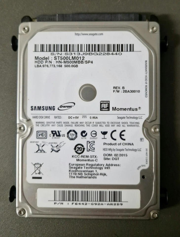 Samsung HDD 500Gb Für PS4 , Model : ST500LM012