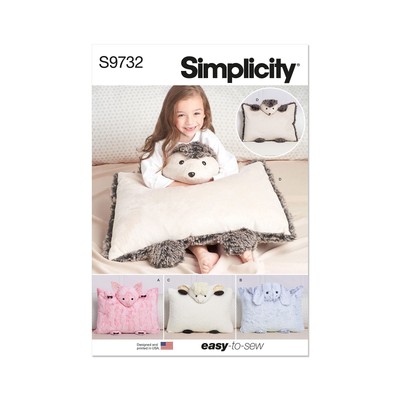 Cuddly Plush Animal Cases Sewing Pattern Kit, Code S9732, for Standard Pillow...