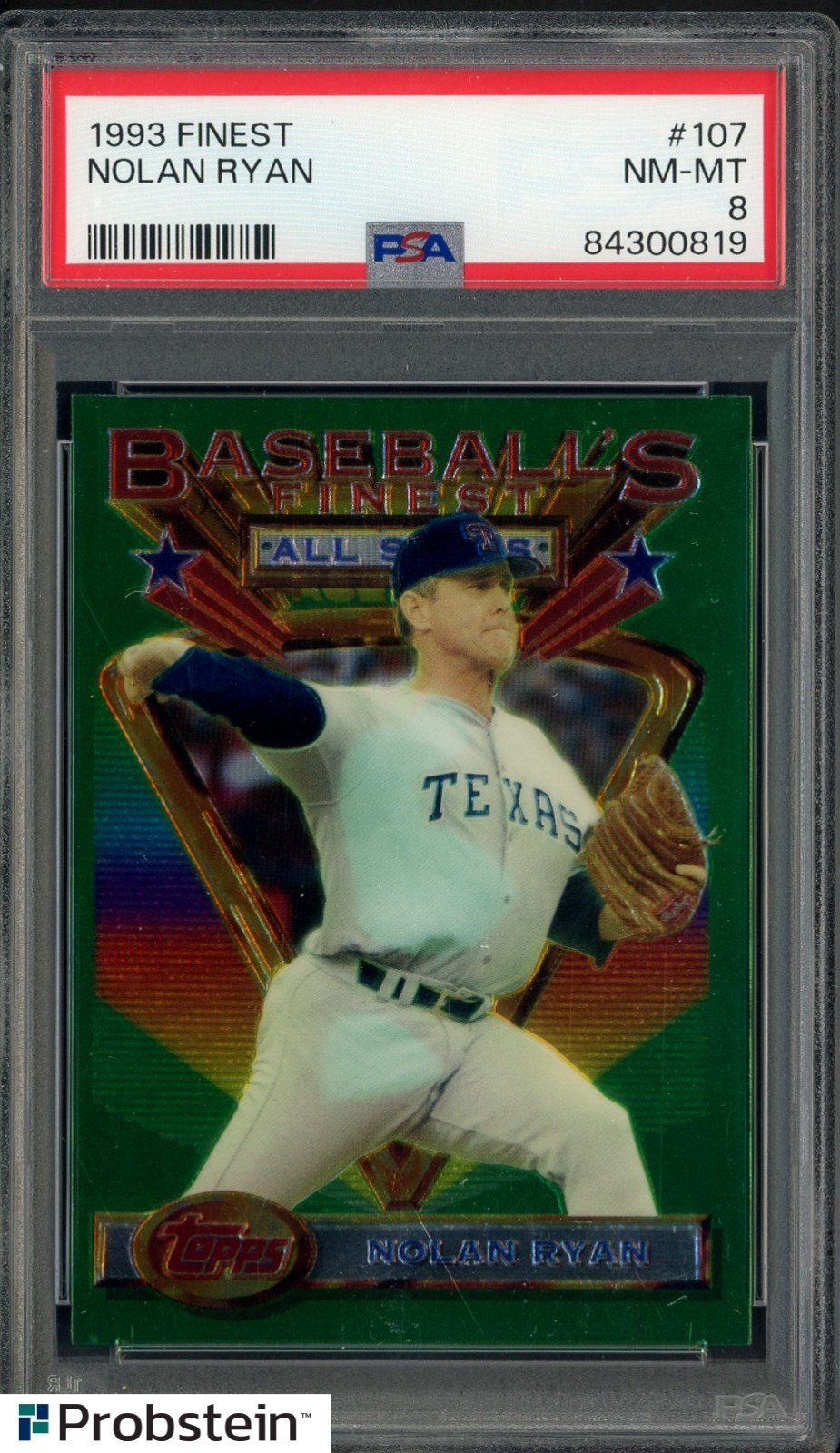 1993 Topps Finest #107 Nolan Ryan Texas Rangers HOF PSA 8 NM-MT