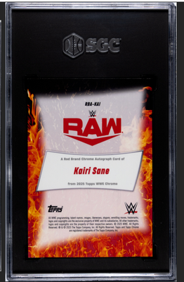 Kairi Sane 2025 Topps Chrome WWE Orange Refractor Auto 13/25 #RBA
