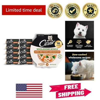 Natural Chicken & Vegetable Wet Dog Food for Adults, 10 Pack - Wholesome Bowls