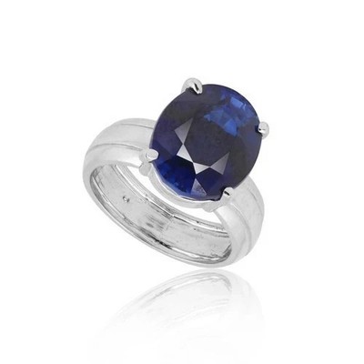 10 Ct Natural Blue Sapphire Ring 925 Sterling Silver Handmade Fine Jewelry