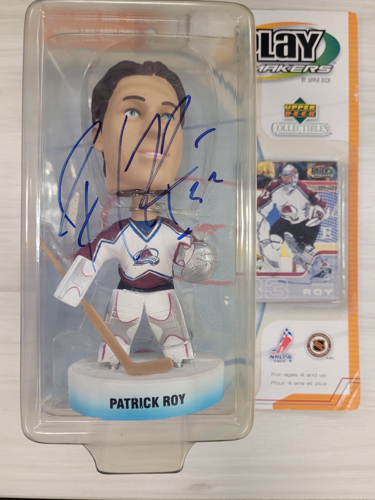 PATRICK ROY AUTOGRAPHED PLAY MAKERS BOBBLE HEAD NO COA