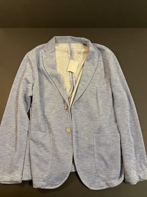 Nicoby Manhattan Textured Knit Blazer Blue Heather Size Large NWT $210 MSRP