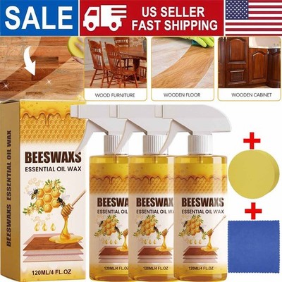 Beeswax Spray Essential Oil Wax,Multi-Purpose Furniture Polish,Wood Care Spray