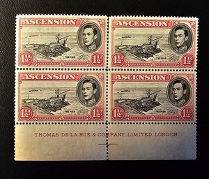 Ascension Island 1938 KGVI Stamps Sc 42c. SG 40f Thomas De La Rue & Co Ltd MNH