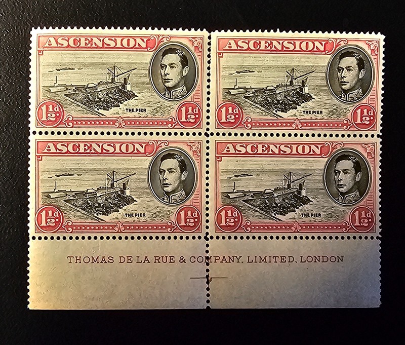Ascension Island 1938 KGVI Stamps Sc 42c. SG 40f Thomas De La Rue & Co Ltd MNH