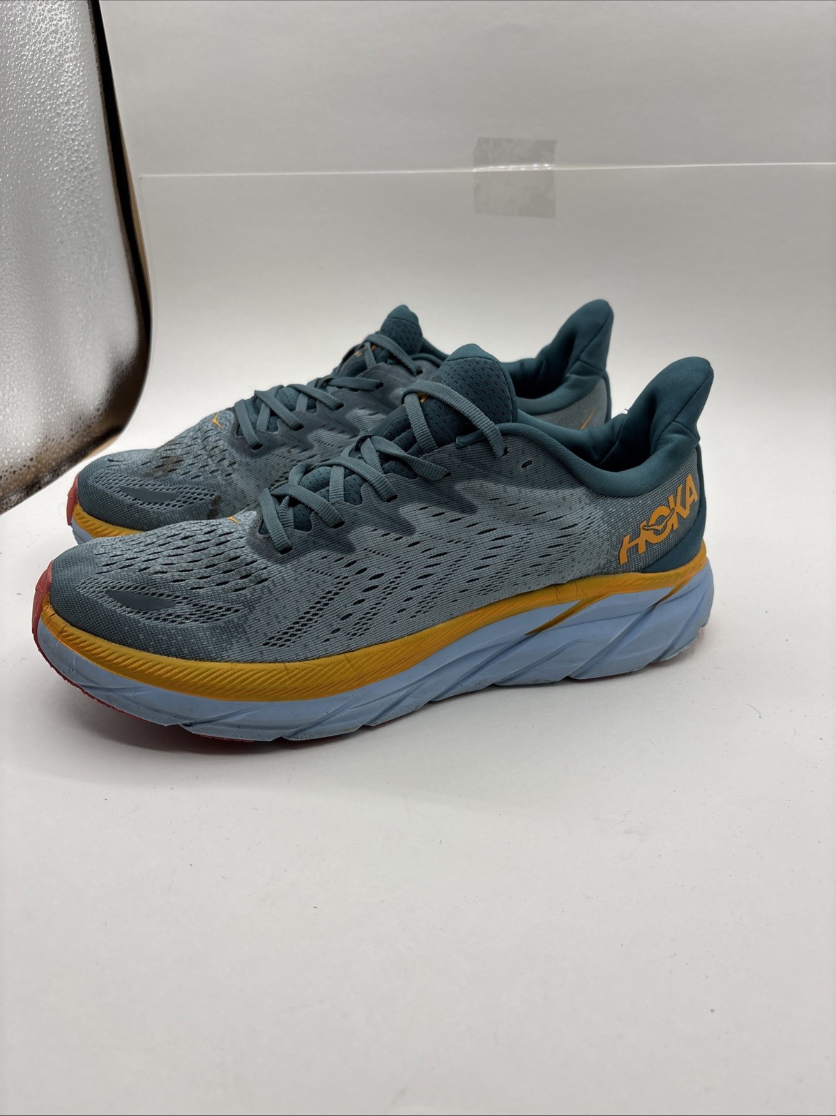 HOKA ONE ONE CLIFTON 8 MEN'S RUNNING SHOES  GOBLIN BLUE/ MOUNTAIN SPRING US 11 D thumbnail 3