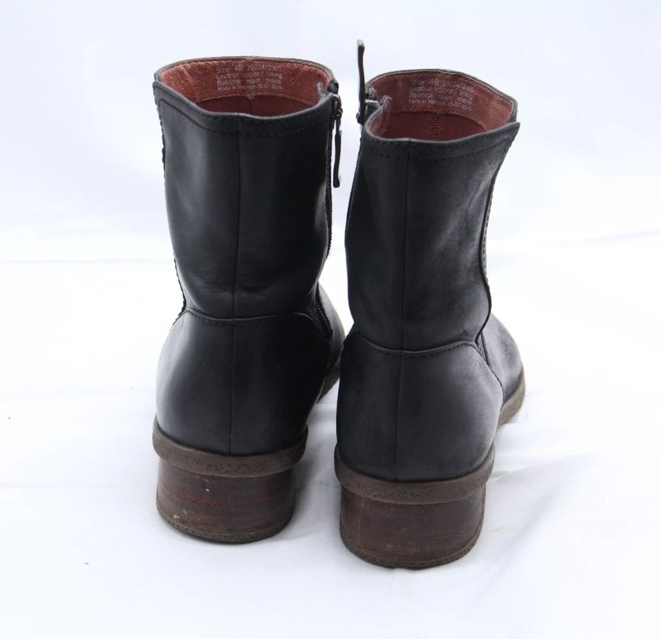 Botas Dansko Mujer Talla 10 EU40 Bethanie Zapatos Cuero Negro Sin Cordones Botín al Tobillo Foto 4 de 4