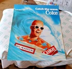 Vintage 1986 Max Headroom Coke Coca-Cola 14x17 Poster Catch The Wave NOS Ocean