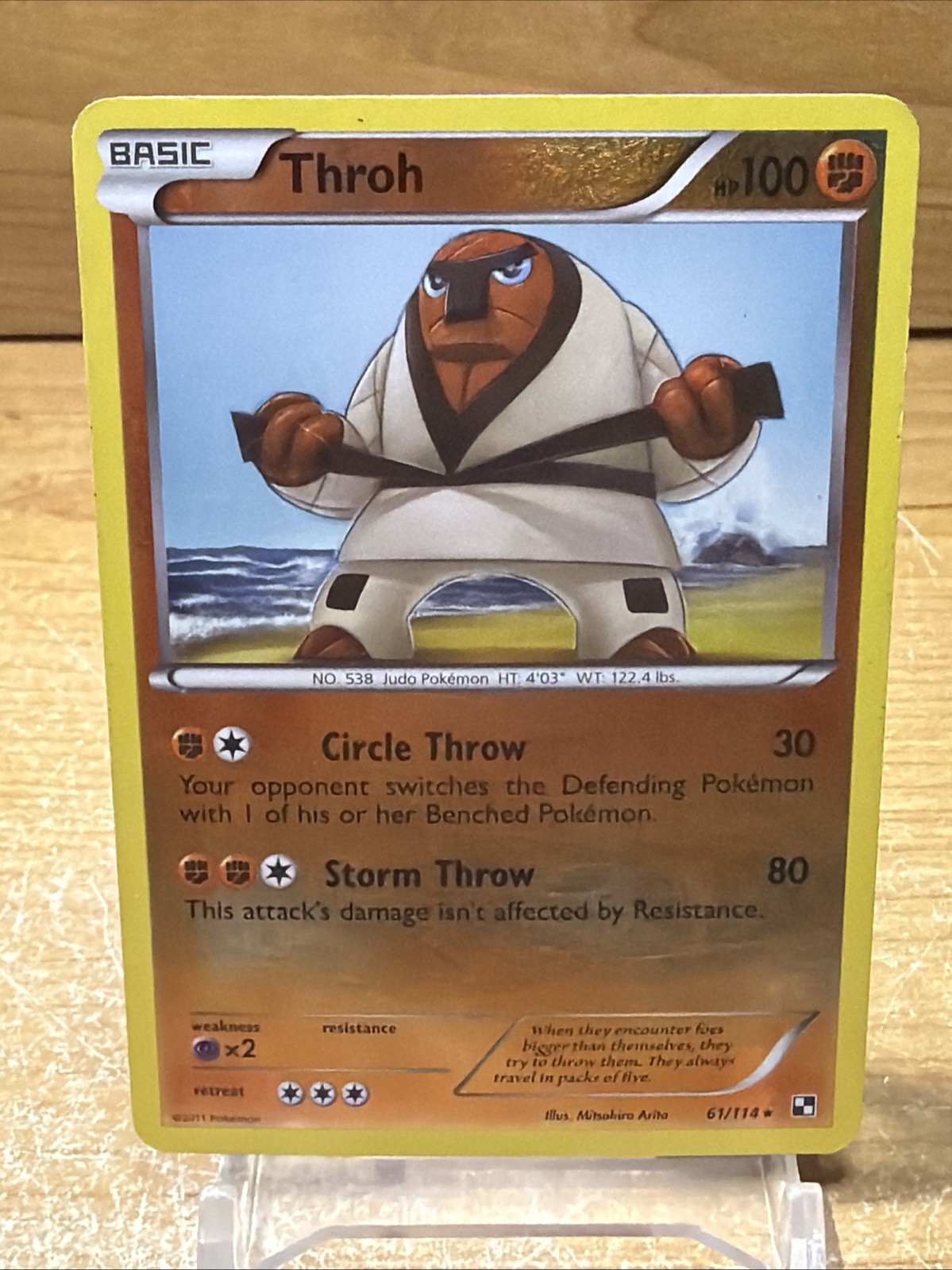 Throh 61/114 Reverse Holo Black & White Base Set Pokemon TCG MP