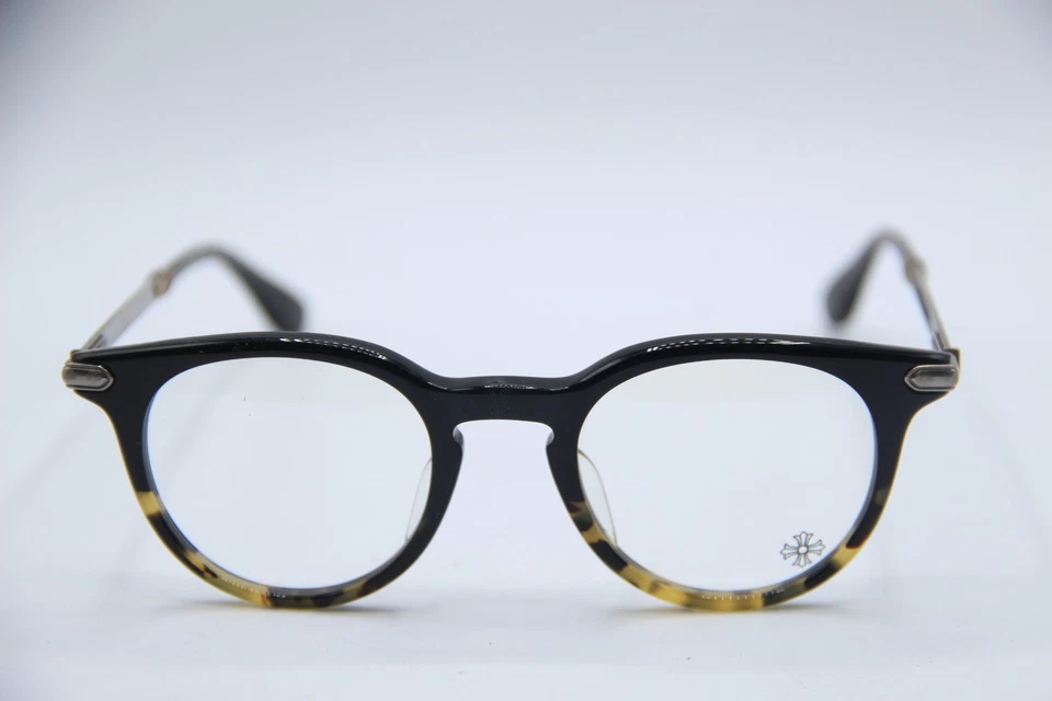 NUEVAS GAFAS CROMADAS CORAZONES KOKHEE NEGRO TORT AUTÉNTICO DISEÑADOR CON ESTUCHE 48-21 Foto 2 de 4