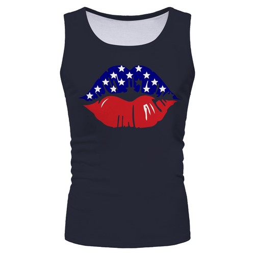 Men's Vest Top Independence Day Flag Printed Casual Shirt Sleeveless Tank Tee - Picture 119 of 141