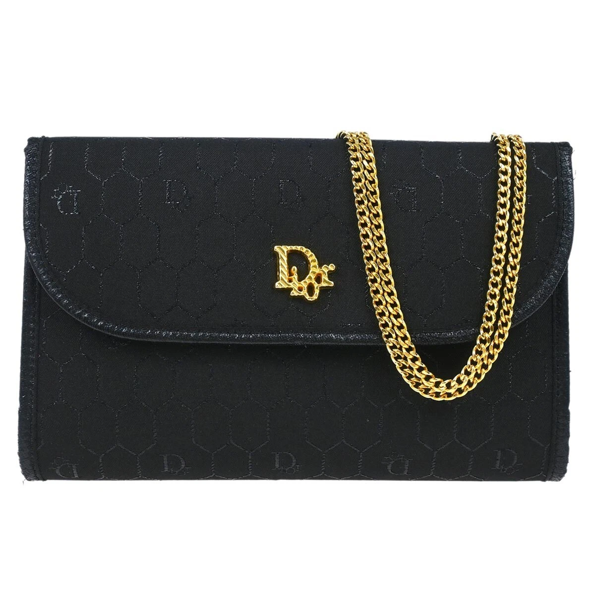 Sac à bandoulière Christian Dior noir nid d'abeille 184707