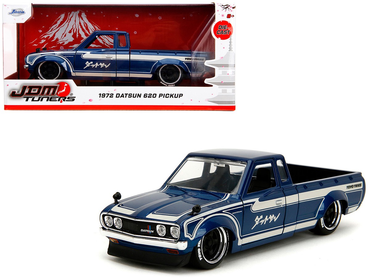 1972 Datsun 620 Pickup Truck Blue Metallic and Cream 