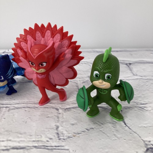Set Of 4 PJ Masks 3” Action Figures Catboy Owlette Gekko & Romeo Frog Box Toys - Picture 2 of 9
