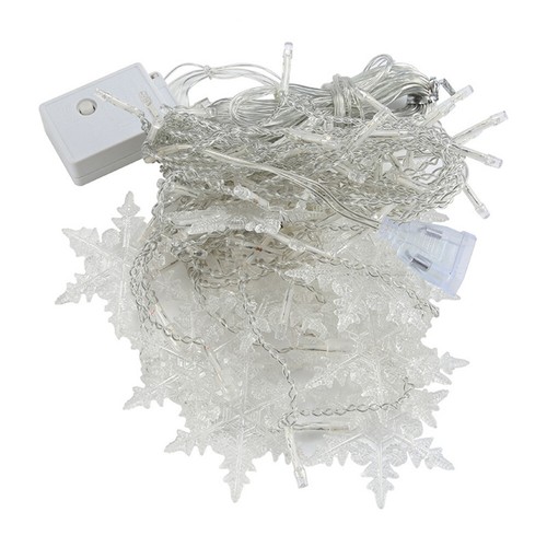 LED Window Curtain Snowflake Icicle String Fairy Lights Home Christmas Decor US - Picture 23 of 26
