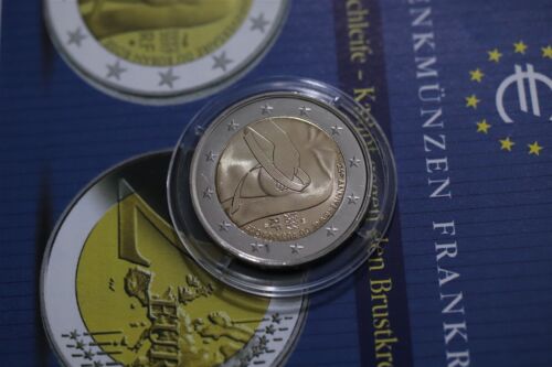 🧠🇫🇷 FRANCE 2 EURO 2017 BIMETAL (Pink ribbon) WITH COA B79 #211 CG28 - Picture 2 of 4