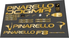 Pinarello DogmaF8 Mirror Gold Decal Set