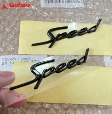 2x New Glossy Black Speed exterior Car Body Fender Side Badge Emblem Decals
