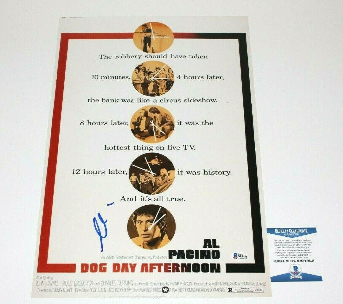 Al Pacino Autographed Signed 'Dog Day Afternoon' 12X18 Movie Poster Beckett Beckett COA Scarface