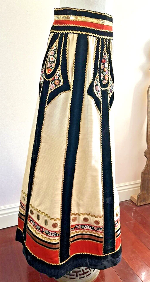 FABULOSA Falda De Diseñador De Colección - Colección Rizkallah Malcolm Starr Mar Caspio 1971 Foto 2 de 4