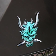 Demon Head 3D Metal Car Emblem - Rustproof Fender/Bumper Badge, Durable Marine