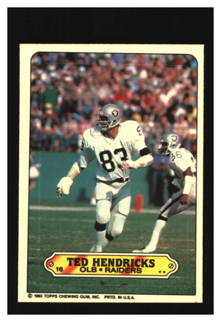 1983 Topps Sticker #16 Ted Hendricks Los Angeles Raiders