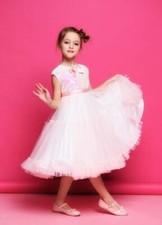 NWT-NEW Super Plush White/Blush Pink Sequin/Tulle Pageant/Party Dress Sz 128-8Y