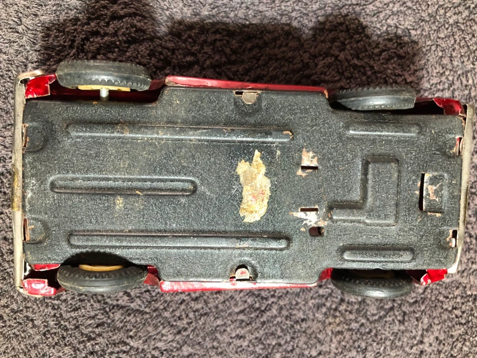 🚗 Macchina macchinina modello giocattolo VINTAGE latta ROSSO metallo - Immagine 4 di 4