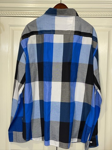 Red Ape Shirt Men 5XL Blue Gingham Plaid Hip Hop Street Wear Lightweight 🤩 - Picture 3 of 6