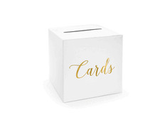 Kartenbox 24cm Hochzeit Papier Geschenkbox gold Geldbox Briefbox Briefschlitz