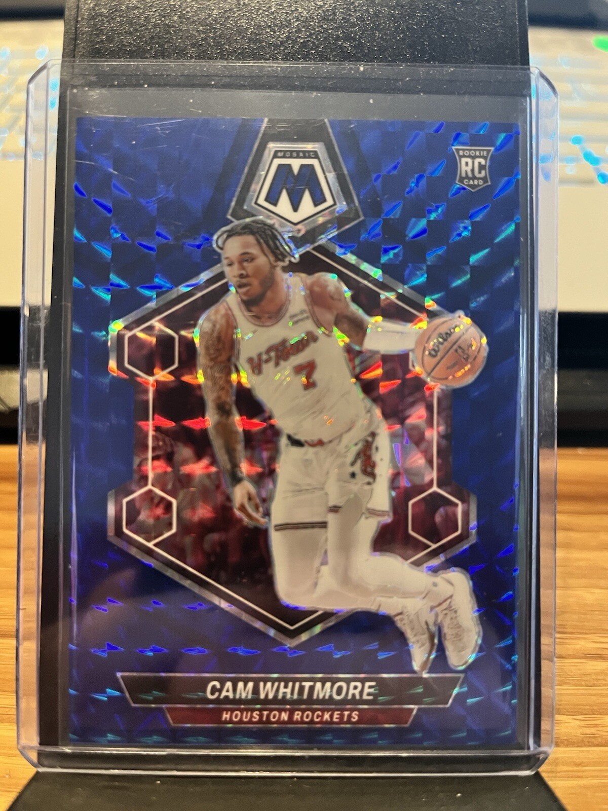 2023-24 Panini Mosaic - Rookies Blue Mosaic Prizm #217 Cam Whitmore /199 (RC)