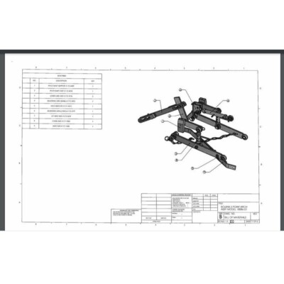 Bolens tractor 3 point hitch blueprint 18086-01  fabricate your own hitch
